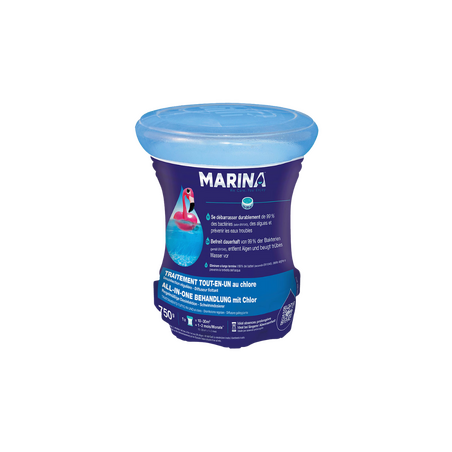 Traitement tout-en-un flotteur au chlore 750 g Marina