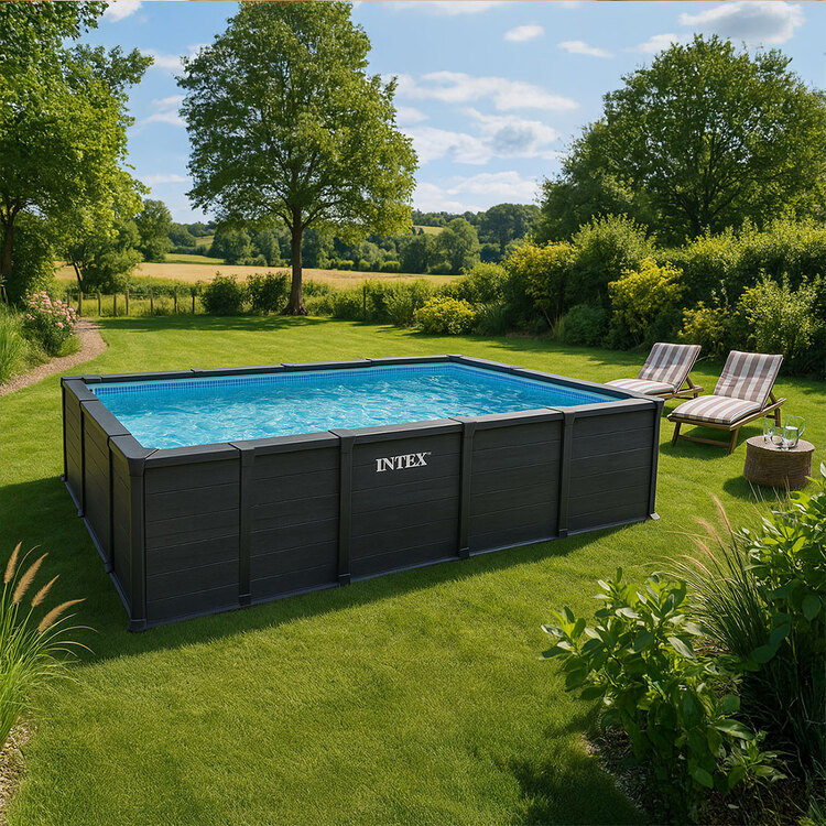 Kit piscine Graphite rectangulaire tubulaire