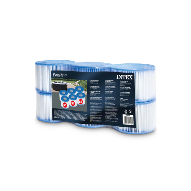 Lot de 6 cartouches de filtration S1 | Spa gonflable | INTEX