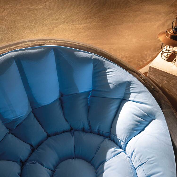 Fauteuil onyx bleu pastel