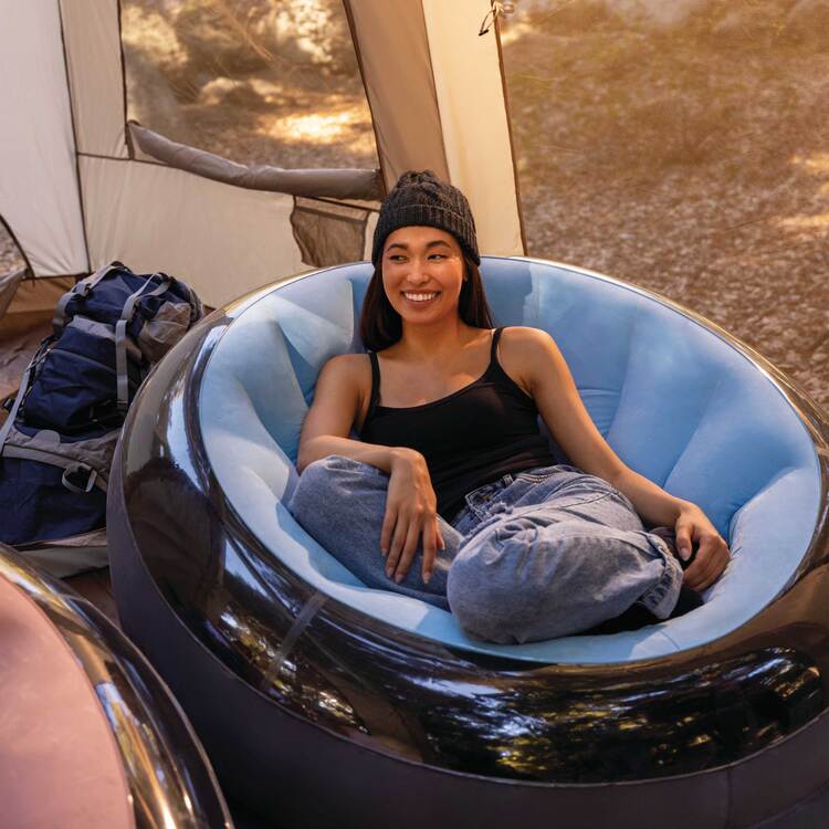 Fauteuil onyx bleu pastel