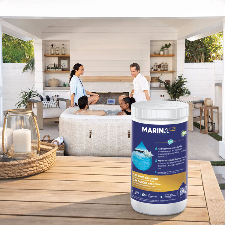 9292595 Oxy Choc sans chlore pour spa 1,2 kg Marina