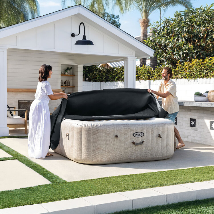 Couvercle gonflable thermique pour spa carré 4 places INTEX