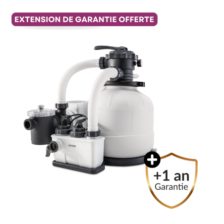 Combiné filtre à sable 6m³/h + stérilisateur au sel QX2100 Intex