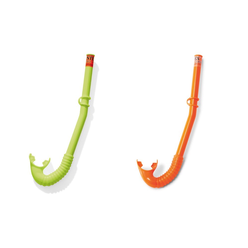 Intex Tuba Easy Flow Enfant – Orange – Bec Souple Sans Latex – Design Anti-Entrée D’Eau – Dès 8 Ans